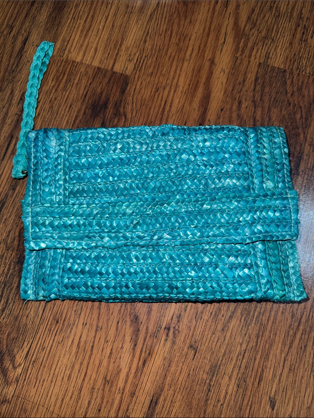 Teal Woven Wristlet Clutch - 38.Mon.B8